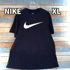 ナイキ 黒 Ｔシャツ XL ビッグロゴ スウッシュ ストリート【イ622】