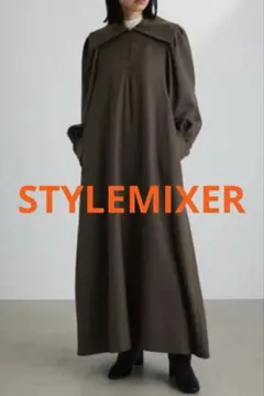 美品　スタイルミキサー　ビッグカラーフレアワンピース　Sサイズ