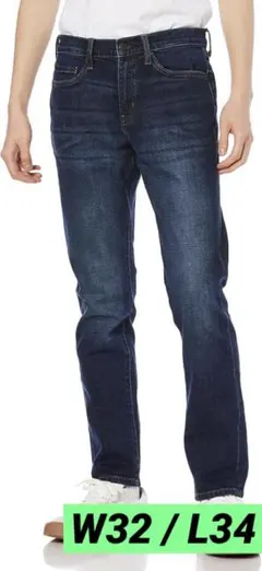 【新品】メンズ ストレートデニム W32 / L34 ダークブルー ジーンズ