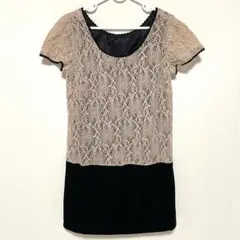 ニットレースワンピース ドレス フォーマル ワンピース