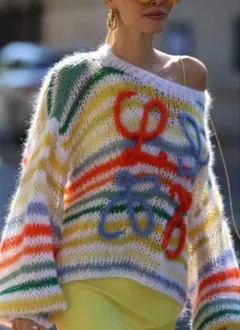 LOEWE・ロエベ◆モヘアボーダーニットセーターのサムネイル
