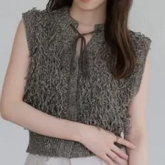 raffime ニットベスト　フリンジベスト　ノースリーブ
