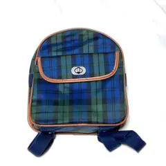 【記名無し】ほぼ未使用 園児用 私立幼稚園 チェック柄リュック スクールバッグ