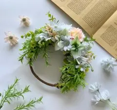 ナチュラルガーデン風リース　造花　春リース