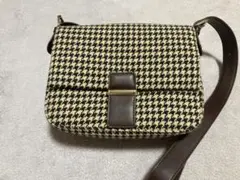 2WAY 千鳥格子柄 ラシャ素材 ショルダーバッグ
