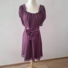 パーティドレス リボン 袖付け外し可能 美品