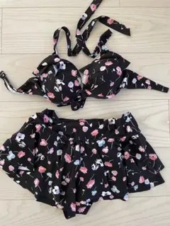 新品・未使用】三愛リゾート 水着 4点セット アシメフリル 体型カバー
