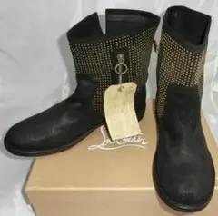 新品 FIORENTINI+BAKER 9 1/2 黒 スタッズ 本革