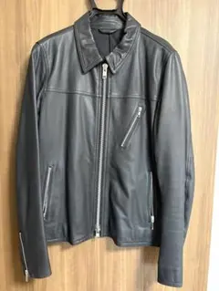 シップス　ジェットブルー　レザーブルゾン