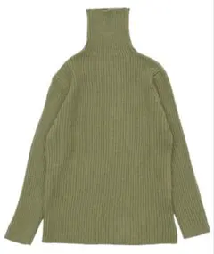 タートルネックリブニット