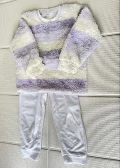 白・紫ストライプ パジャマ 100cm
