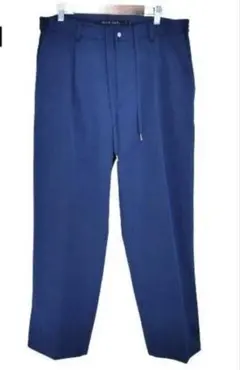 ニコアンド ワイドパンツ スリット 無地 濃紺 秋冬春先