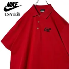 USA古着 NIKEナイキ ポロシャツ 赤 XL 企業物 ナイキゴルフ