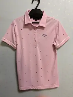Callaway ピンク ドット柄 ポロシャツ M