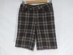 良品！AIGLE エーグル チェック柄コットンハーフパンツ　サイズL