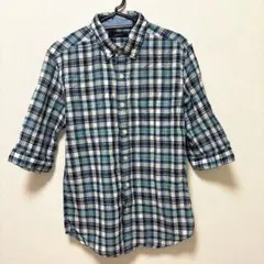RAGEBLUE チェックシャツ　半袖　ブルー　青のサムネイル