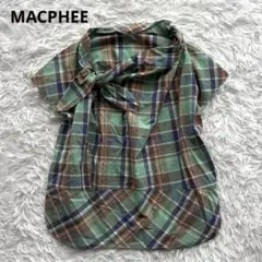 MACPHEE ブラウス ボウタイ リボン チェック シャツ トップス 日本製のサムネイル