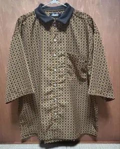 kutir クティール　シャツ　リブ襟　柄シャツ　Lサイズのサムネイル