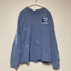 アンビル プリント カットソー tシャツ 長袖 S 青 綿 カジュアル　ロンTのサムネイル