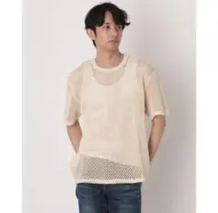 新品レヴォ Revo. コットンメッシュ クルーネックTシャツ （IVORY）のサムネイル
