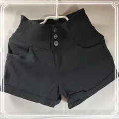 黒 ハイウエスト ショートパンツ