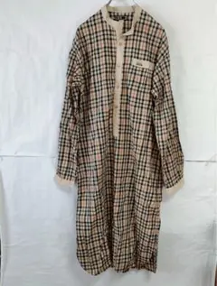 大きいサイズ！新品！DAKS 定番チェックバンドカラーロングワンピース　 L 大きいサイズ！新品！DAKS 定番チェックバンドカラーロング