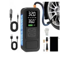 電動空気入れ 150PSI MAX 車 自転車 バイク ボール 浮き輪　自動停止