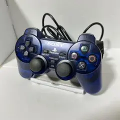 【美品】PS2 コントローラー クリアブルー デュアルショック
