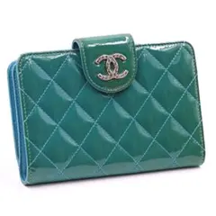 シャネル CHANEL ブリリアント マトラッセ 二つ折り財布 緑 グリーンのサムネイル