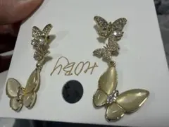 蝶モチーフ ゴールド ピアス3セット