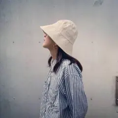 【新品未使用】キジマタカユキ　百々千春　サファリハット キジマ タカユキ“折り畳める”ハット、ハリ感のある優雅なブリム