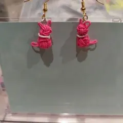 水引　猫　ピアス　イヤリング