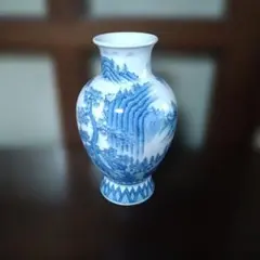 有田焼華山　大型　花瓶　山水画