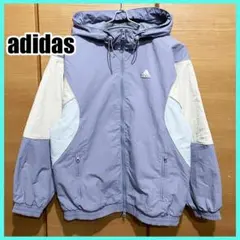 古着 アディダス レディース ウーブンジャケット サイズ S ライトブルー