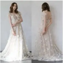 フラワーレース バックVドレス(W245) DRESSPRODUCTION