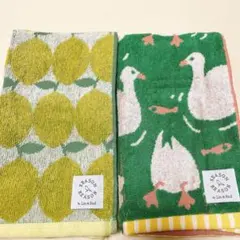 SEASON REASON フェイスタオル 2枚　北欧風　白鳥　レモン　果物のサムネイル