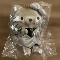 ハローキティ ブラックエンジェル　合皮マスコットチャーム　シルバー