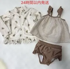 女の子 水着 3点セット ラッシュガード付き 80cm ビキニ