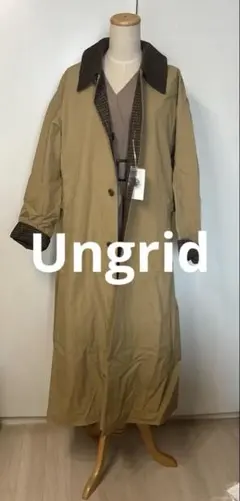 新品タグ付きUngridリバーシブルチェックロングコート定価20900円