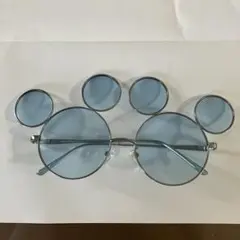ミッキー型水色ラウンドサングラス