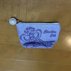 チェシャ猫 ポーチ パープル パールチャーム付き