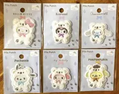 セリア サンリオ パイルワッペン ふわふわスノー