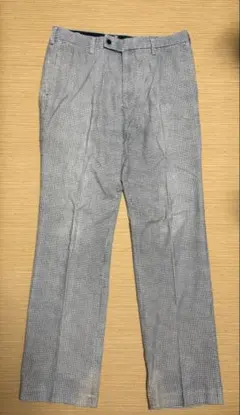 【訳あり品】ユニクロ メンズ 千鳥格子 スラックス（79cm）色褪せあり