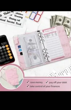 A6 6穴バインダー リフィル お金仕分けファイル　貯金ファイル　仕分けシールのサムネイル