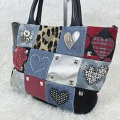 美品　シンクビー　パッチワーク　トートバッグ ジャックビー　チャーム付き 美品 シンクビー パッチワーク トートバッグ ジャックビー チャーム