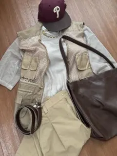 メッシュトップス ベージュのサムネイル