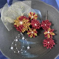 つまみ細工　髪飾り　結婚式　婚礼　花嫁　成人式　卒業式　七五三