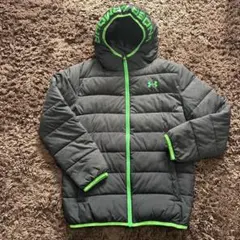 Under Armour フード付き中綿コート 黒/緑　160