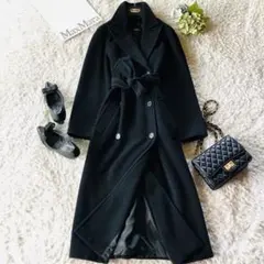 美品✨マックスマーラ マキシコート カシミヤ混 女優襟 白タグ