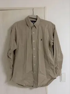 90s ラルフローレン BLAKE BDシャツ M ベージュ ポニー刺繍 古着